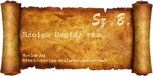 Szolga Boglárka névjegykártya