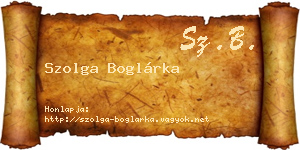 Szolga Boglárka névjegykártya